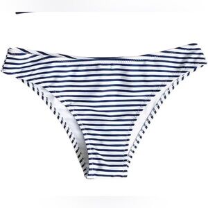 Cupshe Hit Summer Stripe Bikini  Bottoms Size Medium New with Tag Blue and White